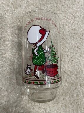 Vintage Holly Hobbie Christmas Glass